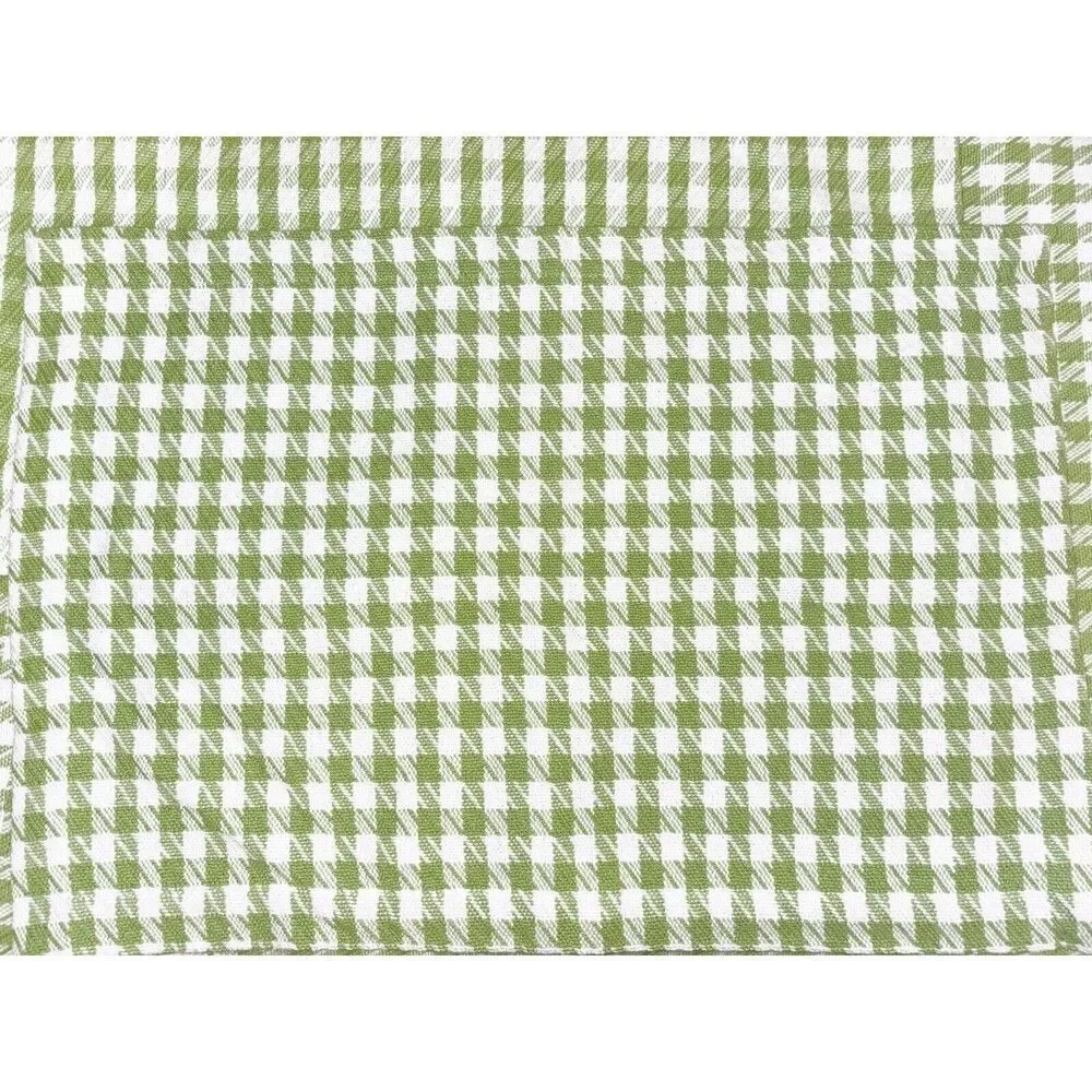 Vintage Pier 1 Green And White Houndstooth Placemats Set Of 4 Mismatched